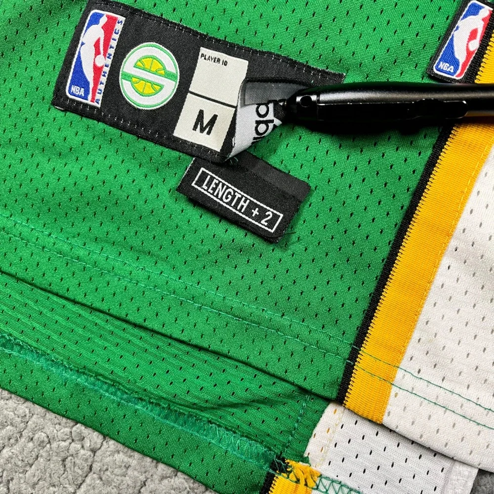 Adidas Seattle SuperSonics Ray Allen 34 NBA Jersey Green Yellow Mens Medium +2